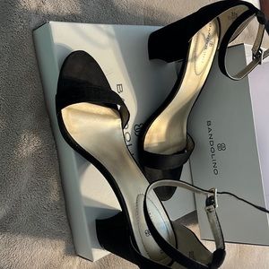 Bandolino Wmns High Heels 7.5 Black Suede